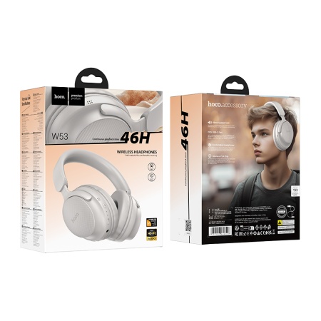 Беспроводные наушники накладные HOCO W53 Tone, Bluetooth, серый фото