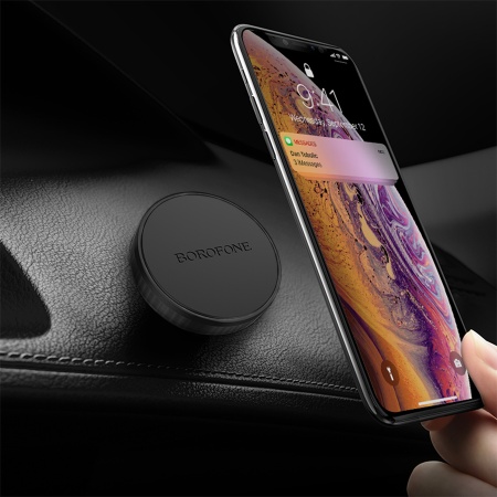 Автомобильный держатель BOROFONE BH7 Plane, магнитный, на приборную панель, черный фото