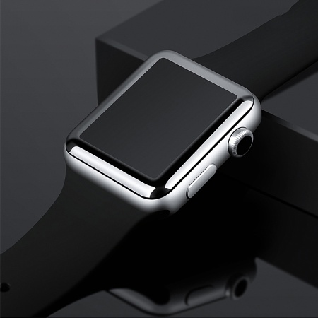 Защитное стекло COTEetCI 4D для Apple Watch 4, Full Glue 3D, 40mm, прозрачный+черная рамка фото