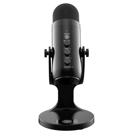 Микрофон универсальный кардиоидный JMARY MC-PW8, USB/Type-C+Jack 3.5 mm, 1.8 м, черный фото