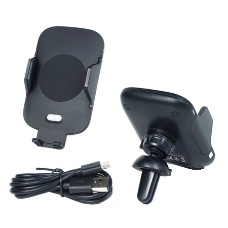 Автомобильный держатель YUNTENG C9 Rapid, зажимной с беспроводной зарядкой, на воздуховод, черный фото