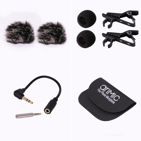 Микрофон петличный проводной BOYA BY-M1DM двойной всенаправленный, Jack 3.5mm, 4 м, черный фото