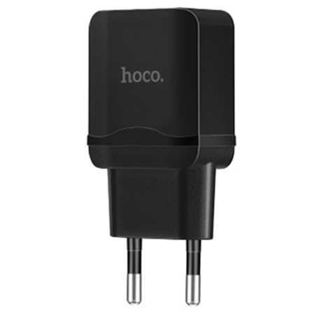 Сетевое зарядное устройство HOCO C22A Little 1xUSB с Кабелем USB - Lightning, 2.4A, 10.8W, черный фото