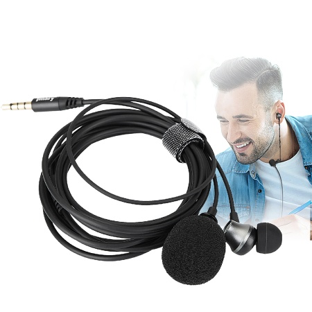 Микрофон петличный проводной JMARY MC-R5, Jack 3.5mm, 3 м, черный фото