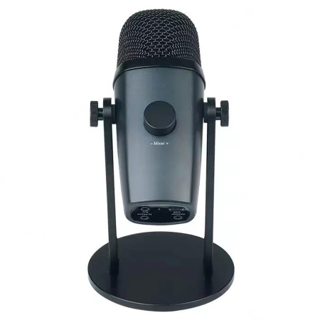Микрофон универсальный кардиоидный JMARY MC-PW10, Type-C+Bluetooth+AUX, 1.8 м, черный фото