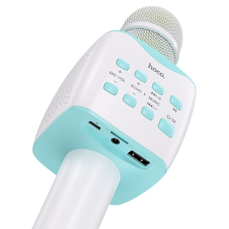 Микрофон беспроводной HOCO BK5 Cantando, Bluetooth, синий фото