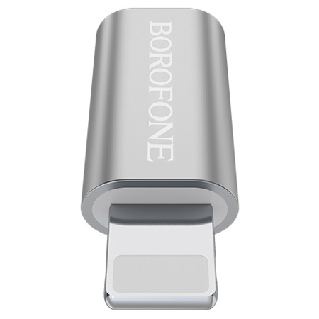 Переходник/Адаптер BOROFONE BV5 Lightning (m) - MicroUSB (f), серебристый фото
