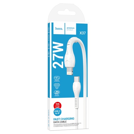 Кабель USB-C HOCO X37 Cool Type-C - Lightning, 1 м, белый фото