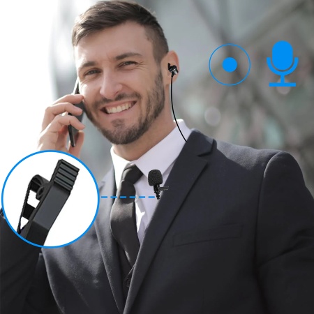 Микрофон петличный проводной JMARY MC-R5, Jack 3.5mm, 3 м, черный фото