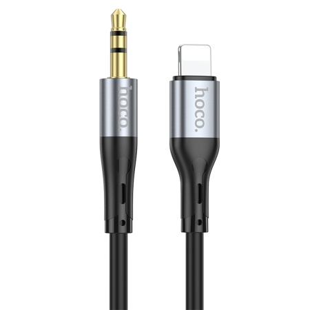 Аудиокабель HOCO UPA22 AUX Jack 3,5 (m) - Lightning (m), 1 м, черный фото