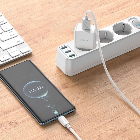 Сетевое зарядное устройство HOCO C106A 1xUSB, 2.1A, 10.5W, белый фото