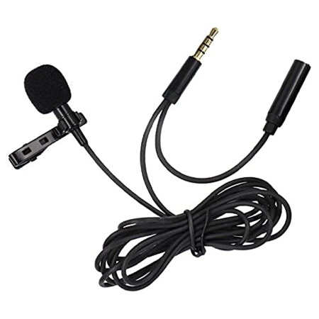 Микрофон петличный проводной CANDC DC-C5, Jack 3.5mm+AUX, черный фото