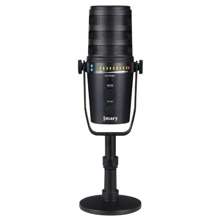 Микрофон универсальный кардиоидный JMARY MC-PW12, Type-C+Bluetooth+AUX, черный фото