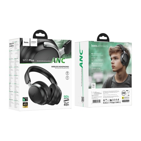 Беспроводные наушники накладные HOCO W53 Plus, Bluetooth, черный фото