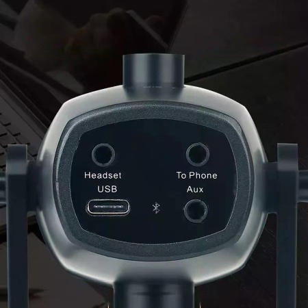 Микрофон универсальный кардиоидный JMARY MC-PW10, Type-C+Bluetooth+AUX, 1.8 м, черный фото