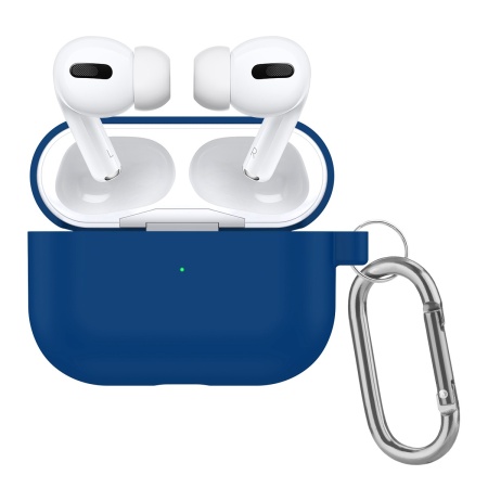 Чехол силиконовый с карабином для Airpods Pro, синий (9) фото