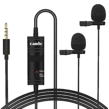 Микрофон петличный проводной CANDC DC-C2, Jack 3.5mm, черный фото