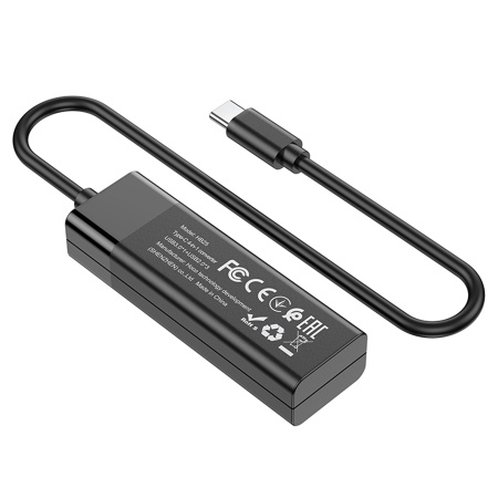 USB HUB разветвитель HOCO HB25 Easy 4 в 1 Type-C (m) - USB3.0 (f) + 3xUSB2.0 (f), черный фото