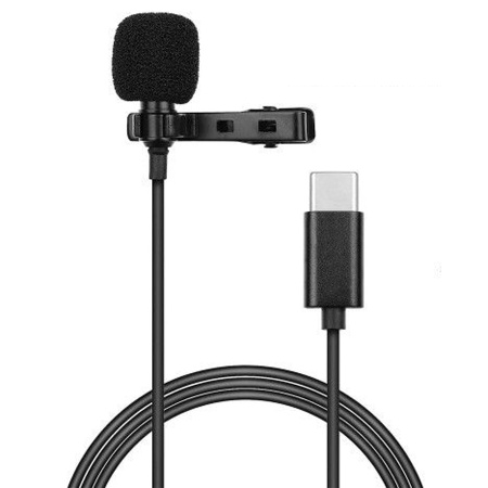 Микрофон петличный проводной CANDC DC-C3DM двойной, Type-C, 6 м, черный фото
