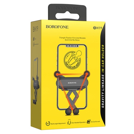 Автомобильный держатель BOROFONE BH19 Eddie, зажимной, на воздуховод, черный фото
