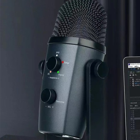 Микрофон универсальный кардиоидный JMARY MC-PW10, Type-C+Bluetooth+AUX, 1.8 м, черный фото