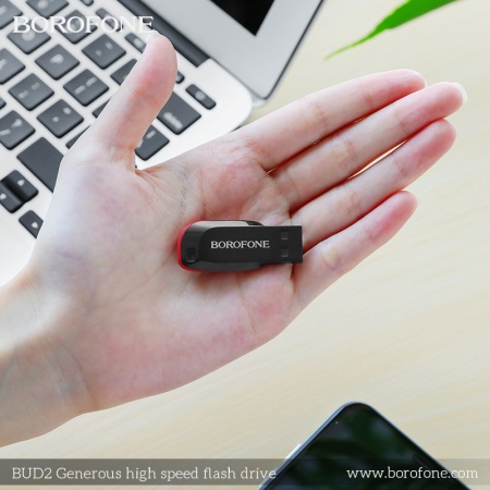 USB флеш-накопитель BOROFONE BUD2, USB 2.0, 64GB, черный фото