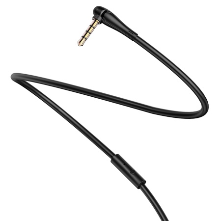 Аудиокабель HOCO UPA15 AUX с микрофоном Jack 3,5 (m) - Jack 3,5 (m), 1 м, черный фото