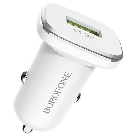 Автомобильное зарядное устройство BOROFONE BZ12A Lasting, 1xUSB, 3A, 18W, белый фото