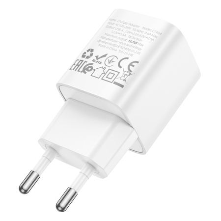 Сетевое зарядное устройство HOCO C145A Charm 1xUSB, 18W, белый фото
