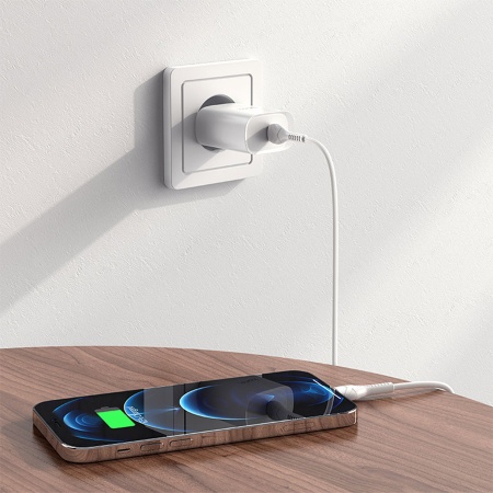 Сетевое зарядное устройство HOCO N14 Smart 1xUSB-C, 3.0A, 20W, белый фото