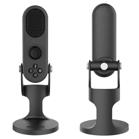 Микрофон универсальный кардиоидный JMARY MC-PW7, Type-C+Lightning+Jack 3.5mm, 1.8 м, черный фото