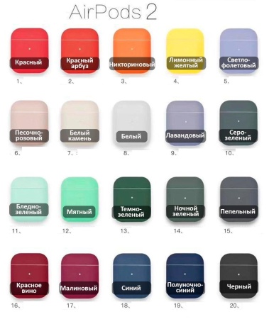 Чехол силиконовый Case Protection для Airpods 2, малиновый (17) фото