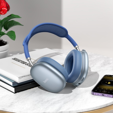 Беспроводные наушники накладные HOCO W55 Pleasing, Bluetooth, синий фото