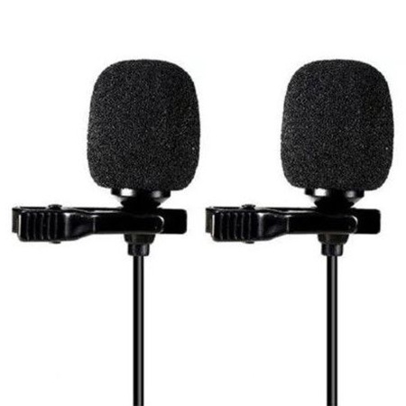 Микрофон петличный проводной CANDC DC-C3DM двойной, Type-C, 6 м, черный фото