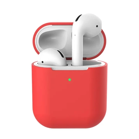 Чехол силиконовый для Airpods 2, красный (11) фото