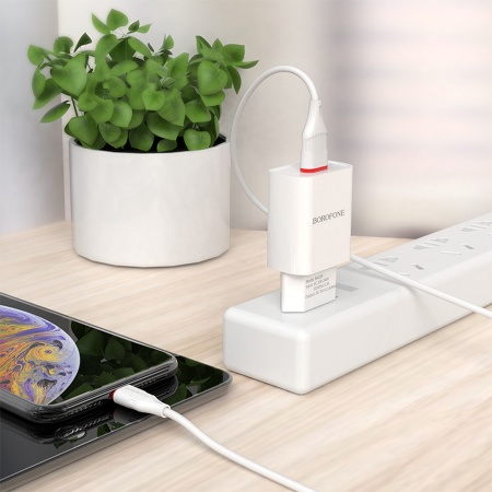 Сетевое зарядное устройство BOROFONE BA20A Sharp 1xUSB, 2A, белый фото