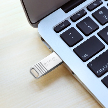 USB флеш-накопитель BOROFONE BUD1 Nimble, USB 2.0, 64GB, серебристый фото
