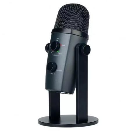 Микрофон универсальный кардиоидный JMARY MC-PW10, Type-C+Bluetooth+AUX, 1.8 м, черный фото