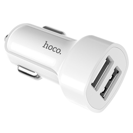 Автомобильное зарядное устройство HOCO Z2A, 2xUSB с Кабелем USB - Lightning, 2.4A, белый фото