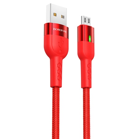 Кабель USB BOROFONE BU17 Starlight USB - MicroUSB, 2.4А, 1.2 м, красный фото