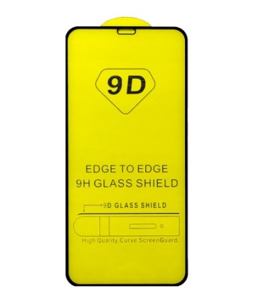 Защитное стекло 9D для iPhone 13 Pro Max 6.7"/ iphone 14 Plus 6.7", Full Glue 2.5D, прозрачный+черная рамка фото