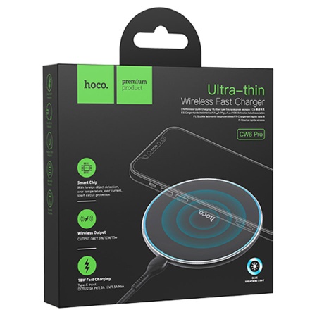 Беспроводное зарядное устройство HOCO CW6 Pro Easy с Кабелем USB - Type-C, 2A, 5W/7.5W/10W/15W, черный фото