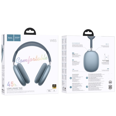 Беспроводные наушники накладные HOCO W65 Happy, Bluetooth, синий фото