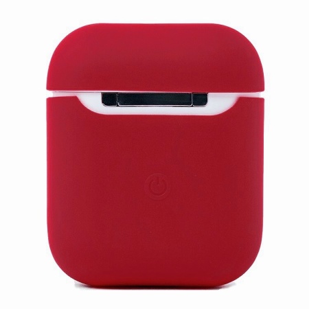 Чехол силиконовый Case Protection для Airpods 2, красное вино (16) фото