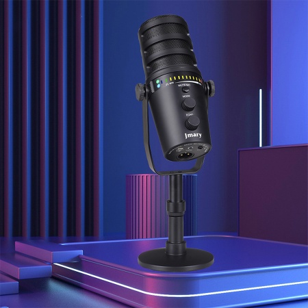 Микрофон универсальный кардиоидный JMARY MC-PW12, Type-C+Bluetooth+AUX, черный фото