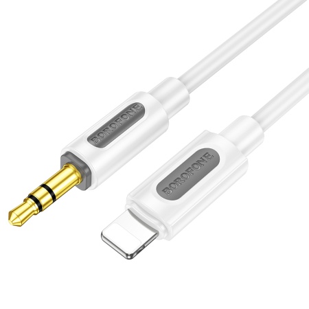 Аудиокабель BOROFONE BL20 True sound AUX Jack 3,5 (m) - Lightning (m), 1 м, белый фото