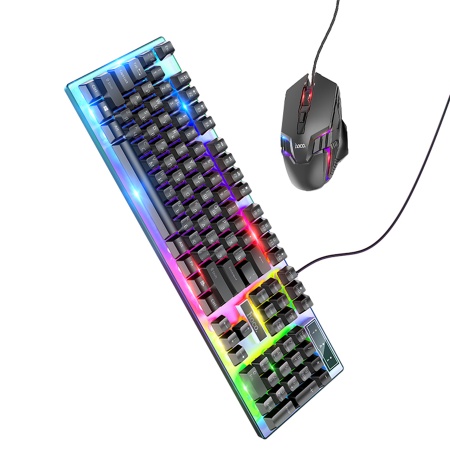 Клавиатура и мышь игровые HOCO GM18 Luminous, USB, черный