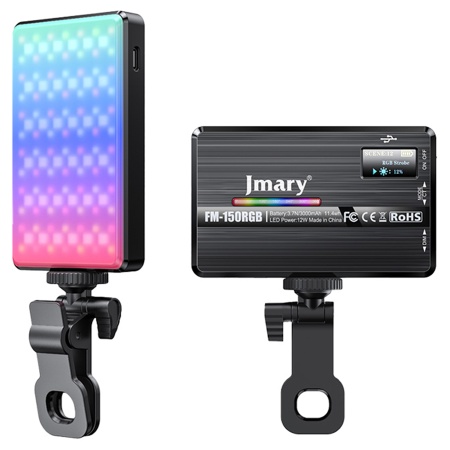 Светодиодный осветлитель JMARY FM-150RGB, 3000mAh, кабель Type-C, черный фото