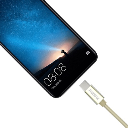 Кабель USB REMAX RC-054a Emperor USB - Type-C, 2.1А, 1 м, золотой фото