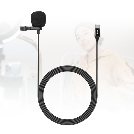 Микрофон петличный проводной JMARY MC-R2, Type-C, 2 м, черный фото